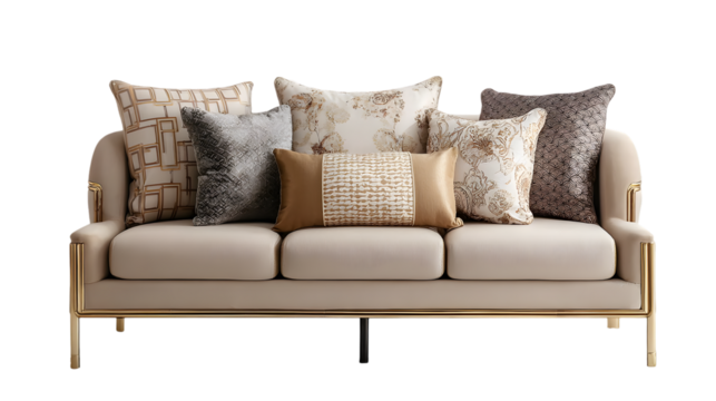 Luxury Two-Seater Couch in Studio White Background