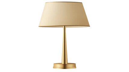 modern table lamp with brass base on white background