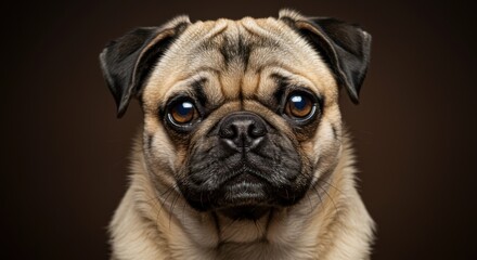 Obraz premium An Adorable Pug Dog Looking Directly at You