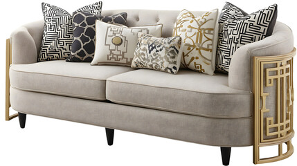 Minimalist Couch with Clean White Backdrop