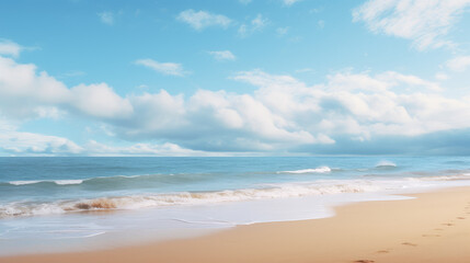 Tranquil Beach Scene with Blue Sky