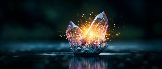 Intricate Sparkling Crystal Gemstone