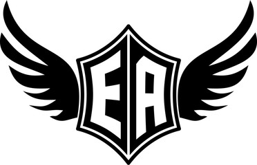 EA logo emblem with winged and shield template
