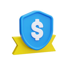 Money Shield 3d render icons