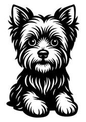 Yorkshire Terrier Dog Laying Design