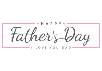 Father's day greeting card. Vector banner on background