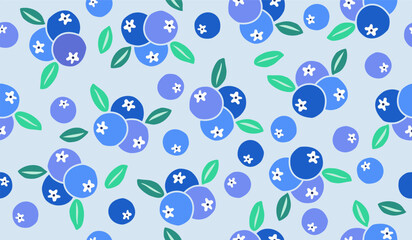 Cute blueberry fruits pattern background vector design