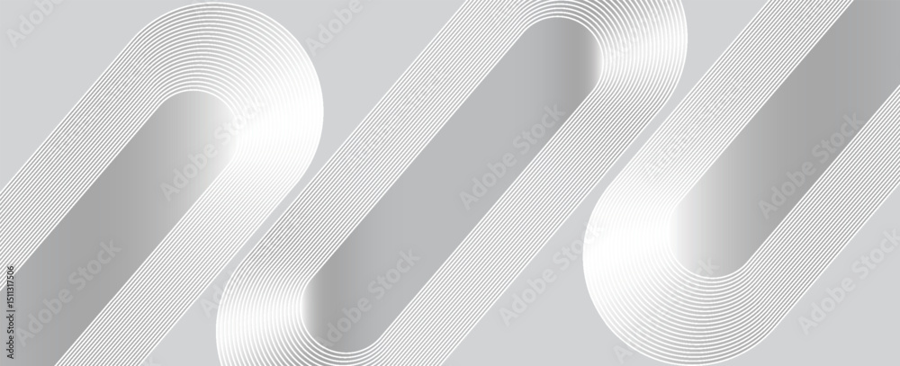 Poster white geometric abstract background overlapping layers on bright space with line effect decoration. 