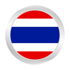 Obraz premium Flag of Thailand. Circle flag icon logo. Round flag. Flag icon. Standard color. Digital illustration. Vector illustration. 