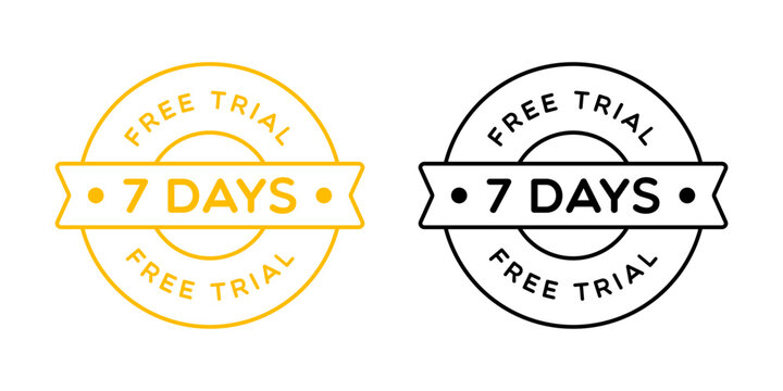 Vector 7 Days Free Trial Badge Label