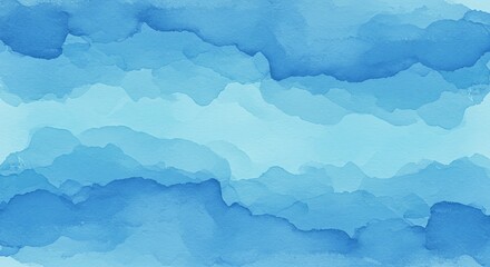 Obraz premium Serene Blue Watercolor Landscape: A Tranquil Abstract Painting