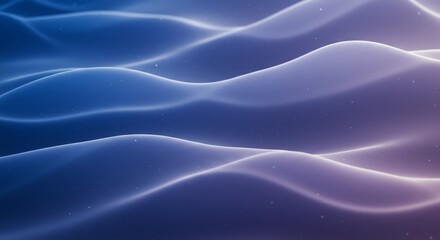 Naklejka premium Serene Blue and Purple Wave Abstract: A Dreamlike Digital Artwork