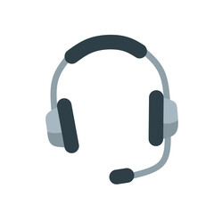 Vector illustration of a headset with microphone. Suitable for customer service, support, communication, or audio-related digital content and design