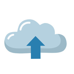 illustration of cloud upload symbol. Ideal for data storage, cloud computing, internet services, and digital file management visuals