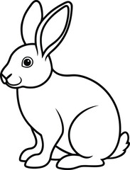Fototapeta premium Simple Cartoon Rabbit Outline Illustration for Coloring or Design Projects