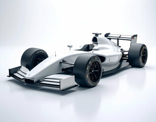 Sleek White Racing Car Hypercar Design, Side View, Minimalist Background