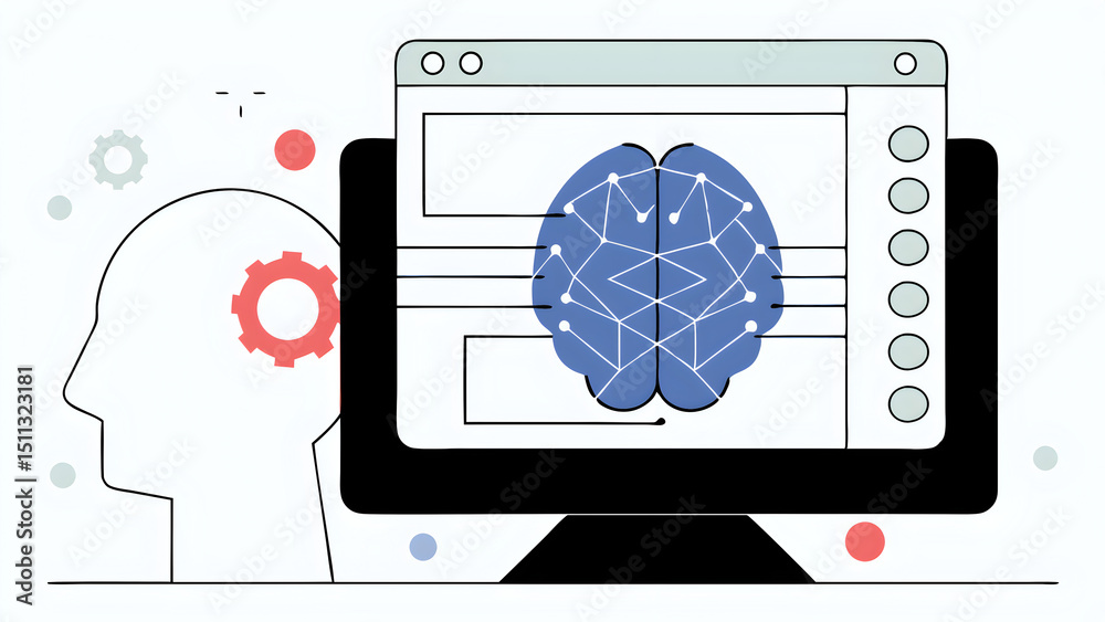 Poster low poly brain or artificial intelligence concept symbol of wisdom point abstract vector image of a 