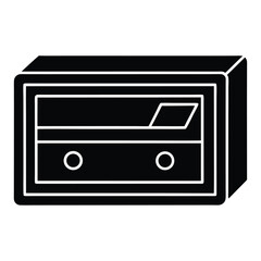 Retro audio cassette player and radio vector illustration