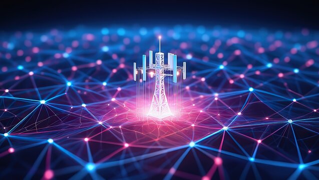 Cell tower transmitting data across a digital network