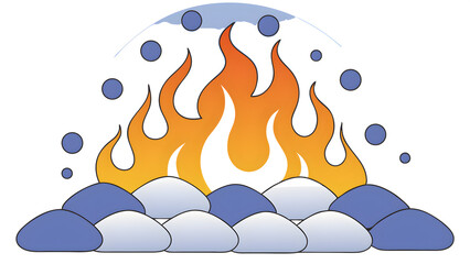 pile of heat flames burning fuel isolated on black background 53507829 2