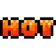 Cartoon Pixel Hot Word Icon