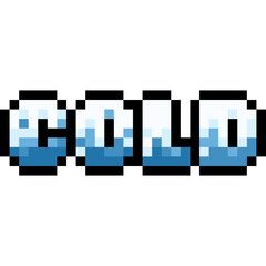 Cartoon Pixel Cold Word Icon