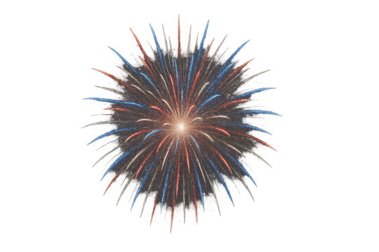 Vibrant fireworks exploding against a transparent background, perfect for adding a festive touch to any project