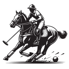 Polo player on horse image vector