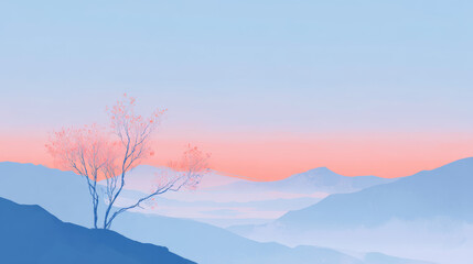 Background picture: A tree standing on a cliff
