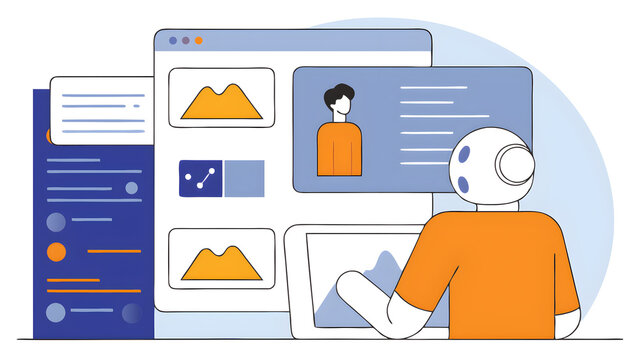 technology tool ai to help and support work man using the website or software for chatbot chat ai generate image write code and data analysis using technology smart robot ai 66623522 2