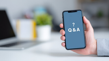 Business people click on "FAQ" to see the answers to their questions
