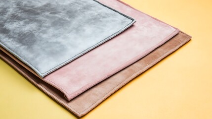 Soft, colored placemats stacked
