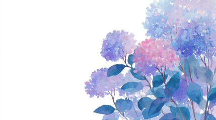 An illustration of hydrangeas against a white background
