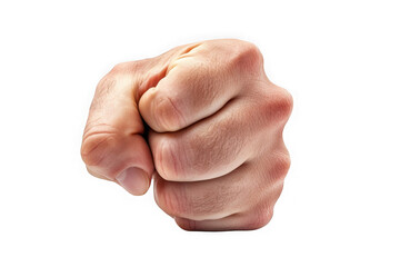 Aggressive fist bump gesture clenched hand punching forward human body part anatomy illustration graphic design element isolated on transparent background