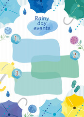 雨の日　イベント　チラシテンプレート