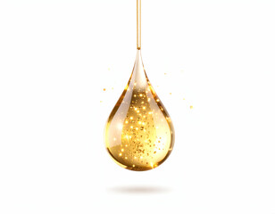 Magical Glowing Droplet Golden Sparkles and Liquid Light
