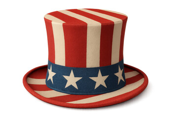 Uncle sam red-and-white striped hat representing national pride, symbolizing american independence and freedom