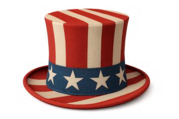 Uncle sam red-and-white striped hat representing national pride, symbolizing american independence and freedom