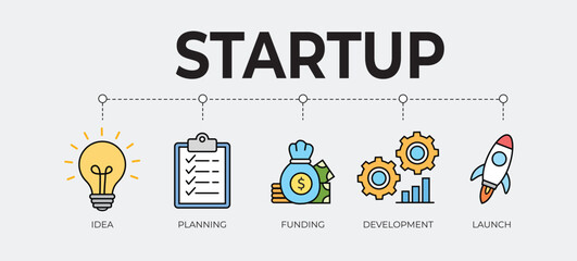 startup icon, business concept , Planning ,Vector Illustration