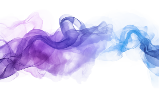 Abstract Watercolor Swirls: Purple and Blue Hues isolated on transparent background png