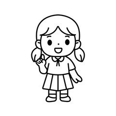 thai student uniform illustration outline