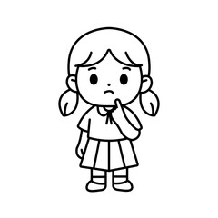 thai student uniform illustration outline