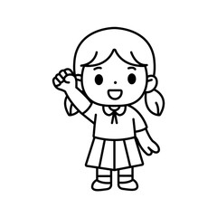 thai student uniform illustration outline