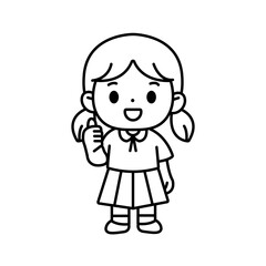 thai student uniform illustration outline