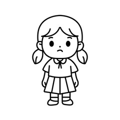 thai student uniform illustration outline