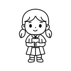 thai student uniform illustration outline