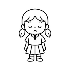 thai student uniform illustration outline