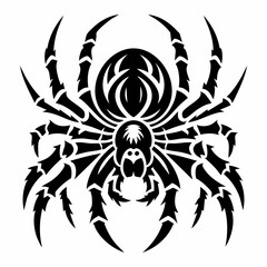 Tribal spider silhouette design art