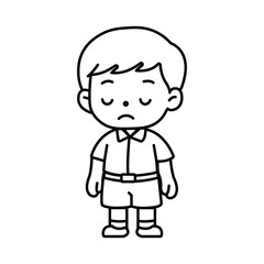 thai student uniform illustration outline
