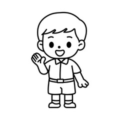 thai student uniform illustration outline
